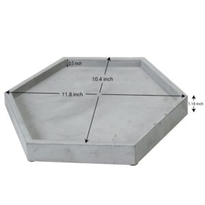 MyGift Modern Gray Concrete Hexagonal Decorative Display Bathroom Vanity Tray