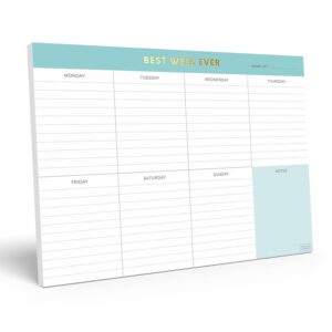 sweetzer & orange weekly to do list pad. minty gold weekly planner notepad with daily planner agenda squares. 7x10” day planner 2024 2025 - student planner, work planner and checklist note pad.