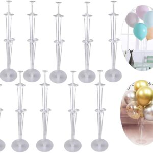 Balloon Stand Holders Kit for Party and Wedding Decorations Celebrations 10 Sets Balloon Stand Holders Kit with 70 Sticks 70 Cups and 10 Bases - Table