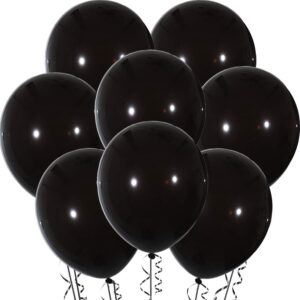 25 packs 18 inch black big balloons thick latex balloons for black birthday bridal shower party decorations (black)