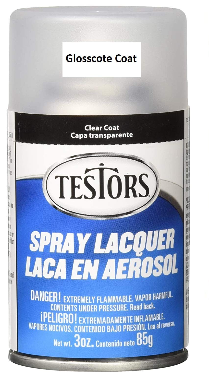 Testors Spray Enamel, Clear Dullcote Coat and Clear Glosscote Coat, Two 3oz Cans of Each with Make Your Day Paint Brushes