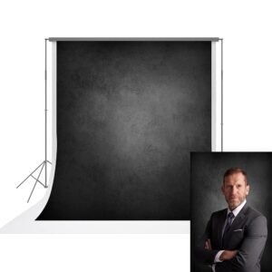 urctepics 5x7ft pro microfiber abstract black background for photography headshot backdrop portraits photography backdrops black gray photo backdrops for photography black photo backdrop cloth