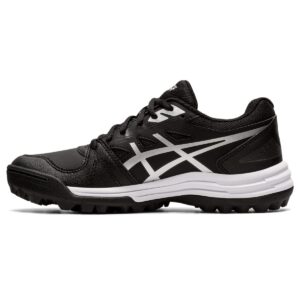 asics women's gel-lethal field shoes, 8, black/pure silver