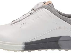 ECCO Women's S-Three BOA Gore-TEX Waterproof Hybrid Golf Shoe, White/Silver Grey, 7-7. 5