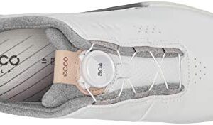 ECCO Women's S-Three BOA Gore-TEX Waterproof Hybrid Golf Shoe, White/Silver Grey, 7-7. 5