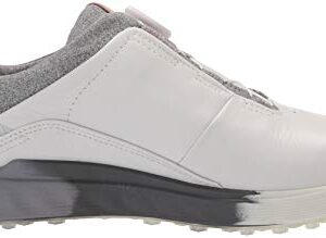 ECCO Women's S-Three BOA Gore-TEX Waterproof Hybrid Golf Shoe, White/Silver Grey, 7-7. 5