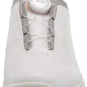 ECCO Women's S-Three BOA Gore-TEX Waterproof Hybrid Golf Shoe, White/Silver Grey, 7-7. 5