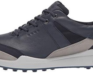 ECCO Women's Biom Hybrid Hydromax Water-Resistant Golf Shoe, Marine/Buffed Silver/Night Sky, 9-9.5