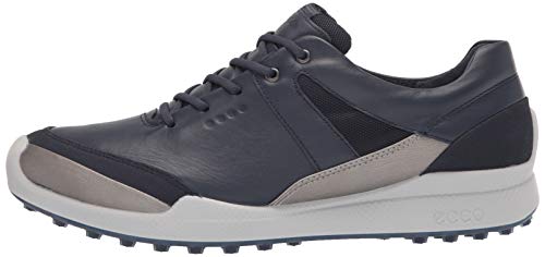 ECCO Women's Biom Hybrid Hydromax Water-Resistant Golf Shoe, Marine/Buffed Silver/Night Sky, 9-9.5