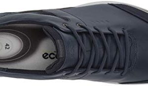 ECCO Women's Biom Hybrid Hydromax Water-Resistant Golf Shoe, Marine/Buffed Silver/Night Sky, 9-9.5