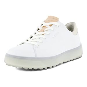 ecco women's tray hybrid hydromax water-resistant golf shoe, bright white, 8-8.5