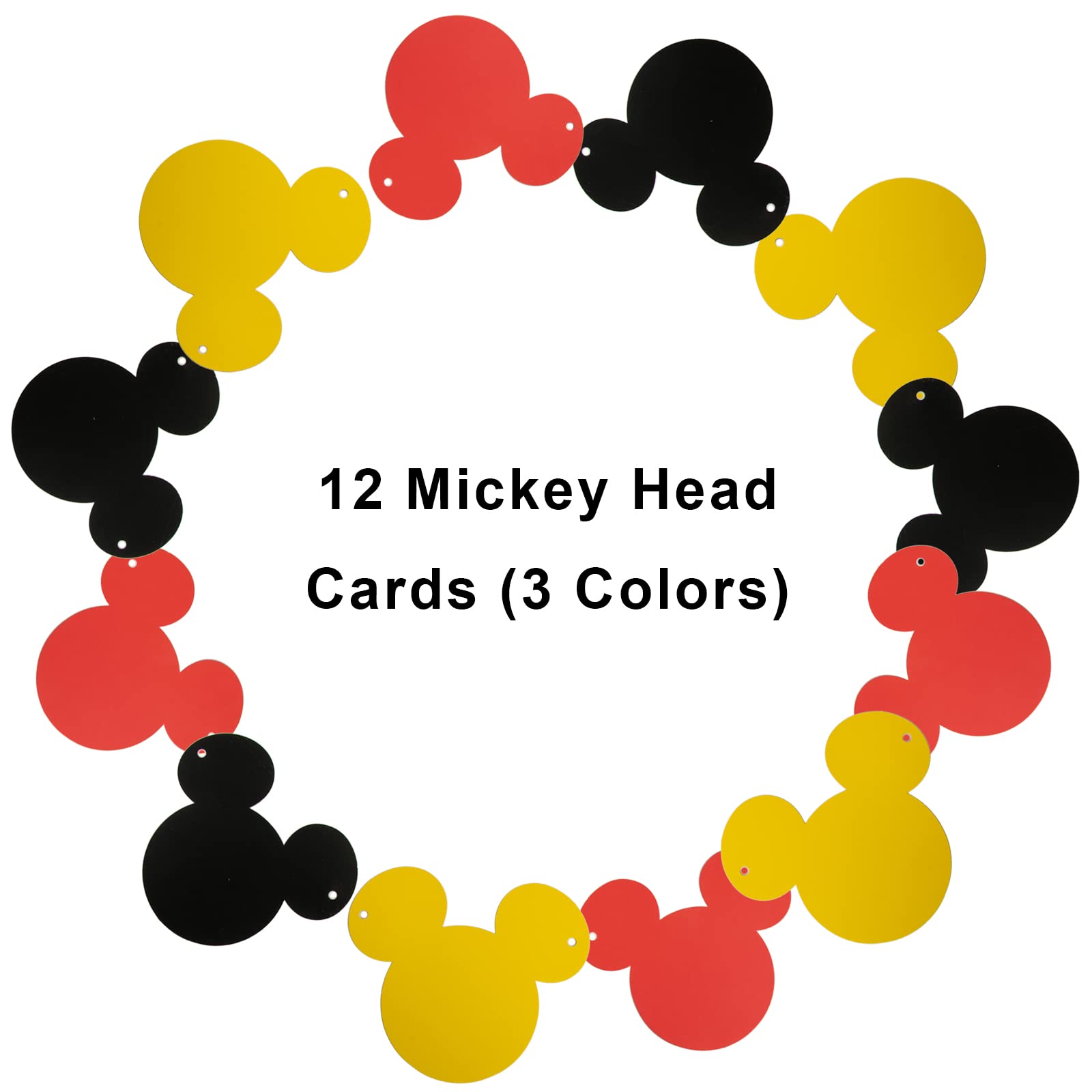 CHuangQi Colorful Happy Birthday Banner with Mickey Style Bunting, Mickey-themed Birthday Party Supplies
