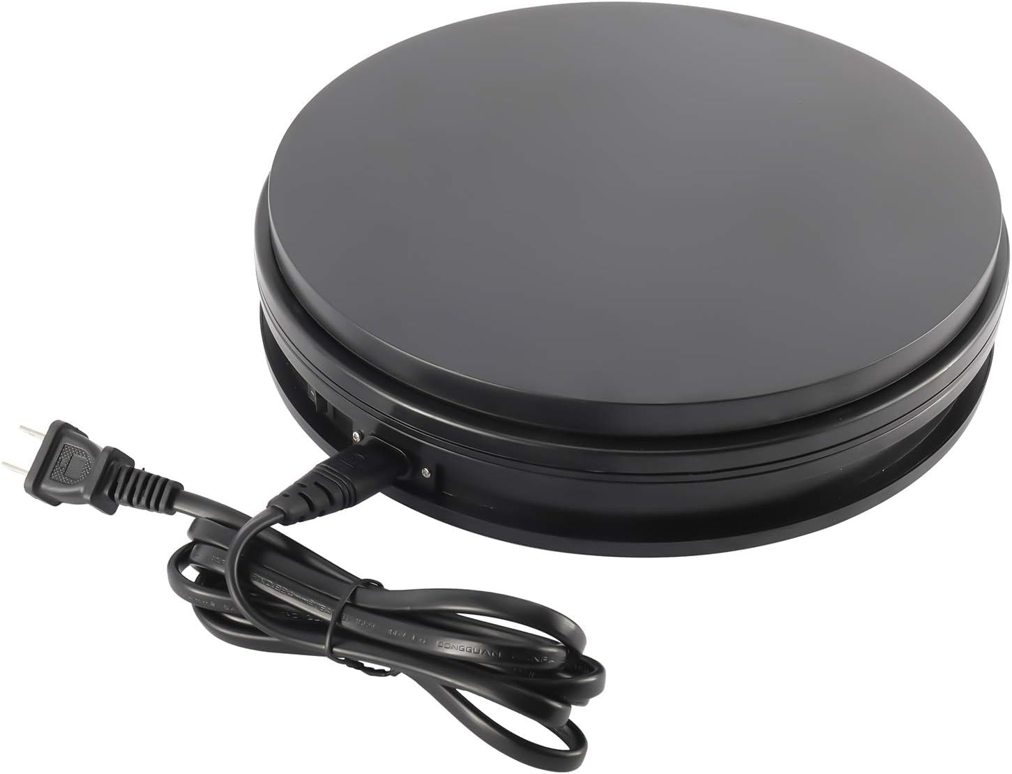 Homend 110V Electric Motorized Rotating Turntable Display Stand, 10inch/25cm Diameter 22lb Load, 360 Degree Rotating in Either Direction, for Photography, Showcase (Black, 10inch/25cm)