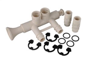7345396 - high flow 1" water softener bypass valve kit with (2) adapters, (4) clips, and (4) o-rings