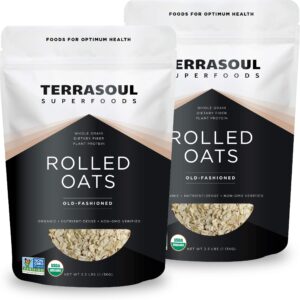 terrasoul superfoods organic rolled oats, 5 lbs - gluten-free | old-fashioned | whole grain