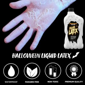 Spooktacular Creations 18 oz Halloween Liquid Latex, Fake Blood Liquid Latex, Stage Blood Gallon for Halloween Costume, Zombie Makeup, Vampire Makeup and Monster Makeup & Dress Up