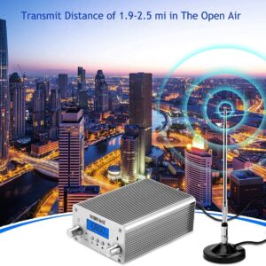 NIORFNIO 15W Fm Transmitter - Bluetooth Wireless Stereo Broadcasting Range 87-108mhz Transmitter, Used in Churches, Cars, Shopping Malls, Lecture Halls, Private Radio Stations