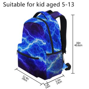 MNSRUU Lightning Backpack for Boy Teenage Girls Rucksack Starry Lightning Pattern Backpack Kid 14 inch Laptop Backpack Lightning Bookbag