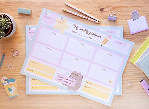 Official Pusheen A3 Desk Pad with Daily, Weekly and Monthly Calendar, Desktop Planner, Desktop Note Pad, 54 Undated Tear Off Sheets, 11.7 x 16.5 inches, To Do List - Kawaii Stationery (A3 SIZE)