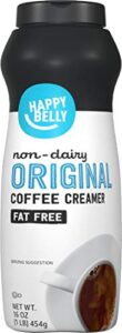 amazon brand - happy belly powdered non dairy original coffee creamer (fat free), 16 ounce (pack of 1)