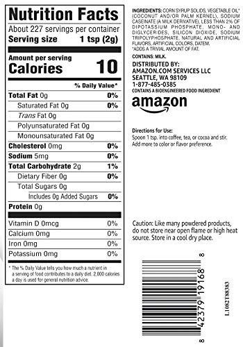 Amazon Brand - Happy Belly Powdered Non Dairy Original Coffee Creamer (Fat Free), 16 ounce (Pack of 1)