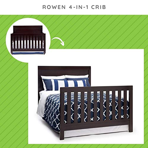 Full Size Conversion Kit Bed Rails for Rowen Crib by Simmons Kids & Delta Children - #0050 (Black Espresso - 907)