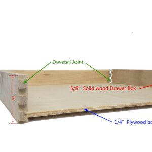 COUVER 21 inch DIY Non-Assembled Birch Wood, Cabinet Pull-Out Shelf, Slide Out Drawer Box, Pull-Out Tray, Slide-Out Organizer, Non Soft-Close Slide Rail