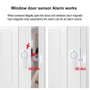 Door Window Alarm, Toeeson 120 DB Window Chime Alarms for Home, White Door Alarms for Kids Safety