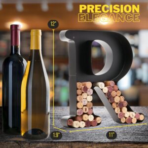 DECOMIL Wine Cork Holder (A-Z) (Letter R) | Decorative Wine Letters Cork Holder (R) | Wall Art Cork Holder Decor ®