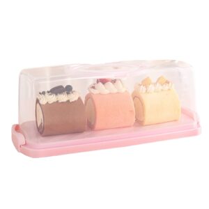 portable plastic rectangular loaf bread box with clear lid 13inch translucent cake container keeper for storing and transporting loaf cakes,banana bread,pumpkin bread (white, 1 pack)