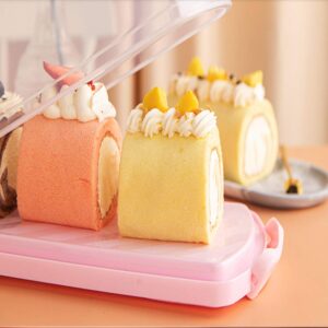 Portable Plastic Rectangular Loaf Bread Box with Clear Lid 13inch Translucent Cake Container Keeper for Storing and Transporting Loaf Cakes,Banana Bread,Pumpkin Bread (White, 1 Pack)