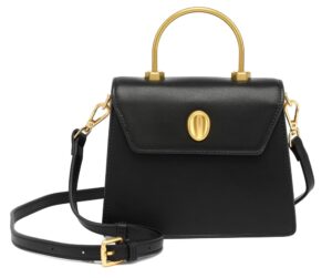 scarleton gold top handle satchel purses for women, handbags for women, crossbody bags for women, shoulder bag purse mini, h208401 - black