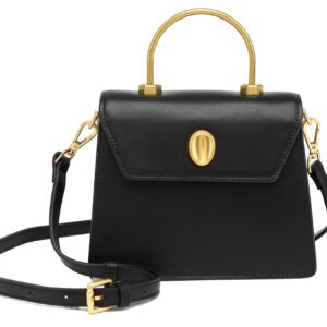Scarleton Gold Top Handle Satchel Purses for Women, Handbags for Women, Crossbody Bags for Women, Shoulder Bag Purse Mini, H208401 - Black