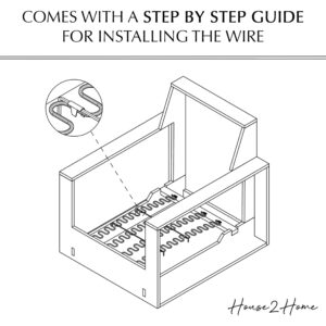 House2Home Upholstery Stay Wire for Sofa Furniture Springs, 40ft with 80 Clips, 16 Gauge Paper Wrapped Wire, Includes Instructions