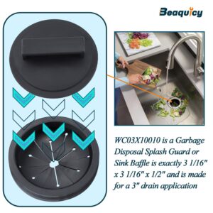 Beaquicy Garbage Disposal Splash Guards and Stopper Set - 3 Pack Sink Baffle Disposal with 1 Pack Sink Stopper