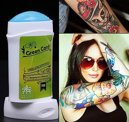 Tattoo Transfer Stick, Tattoo Skin Solution Soap Cream Gel for Transfer Stickers Paper Machine Stencils, Temporary Tattoo Supplies Accessories, Clean Dry Protection Antiperspirant Deodorant; ZYG