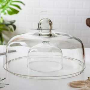 Cabilock 1pc Transparent Cloche Dome Glass Cheese Dome Dessert Cloche Cover Decorative Cake Cover Cupcake Cover Clear Desert Cloche Clear Cloche Cake Dome Cover Food Micro-wave Oven