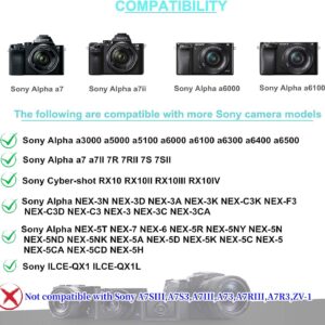 Kimaru AC-PW20 Power Supply Adapter NP-FW50 Dummy Battery Kit for Sony Alpha ZV-E10 A6000 A6100 A6300 A6400 A6500 A5000 A5100 A7 A7II A7RII A7S A7SII RX10II III IV NEX3/5/6/7 Cameras.