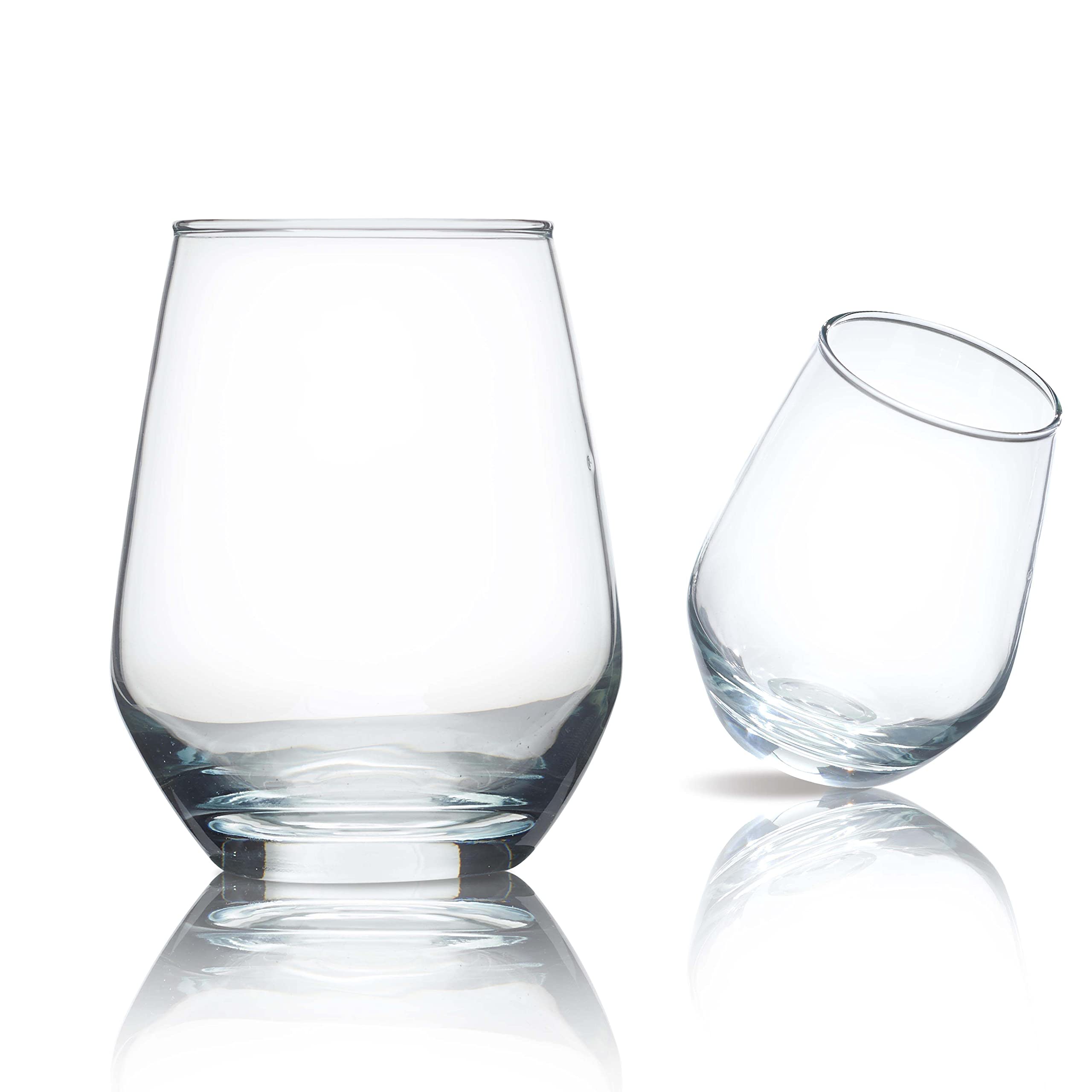 DISCOUNT PROMOS Silica 12 Oz. Stemless Wine Glasses Set of 10, Bulk Pack of Drinking Glasses, Restaurant Grade Glassware, Perfect for Wine, Cocktails and More - Clear Bottom Color