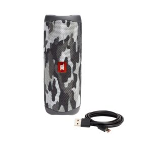 JBL Flip 5 Portable Waterproof Wireless Bluetooth Speaker - Black Camo (Renewed)