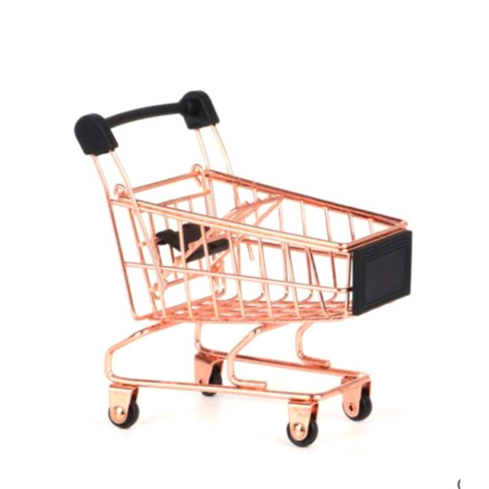 2 Pcs Mini Metal Shopping Cart, Mini Shopping Grocery Cart Supermarket Handcart Trolley Handcart Toy Shopping Carts