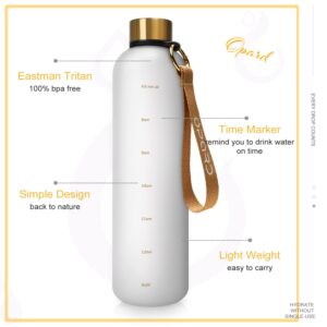 Opard 27oz/32oz Motivational Water Bottle with Time Marker to Drink, Reusable Plastic Bottle with BPA Free Tritan for Gym and Sports