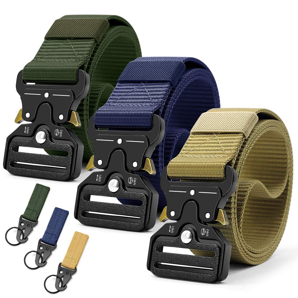 DOOPAI 3 Pack Tactical Belt,Quick Release Military Belt,Riggers Belts for Men