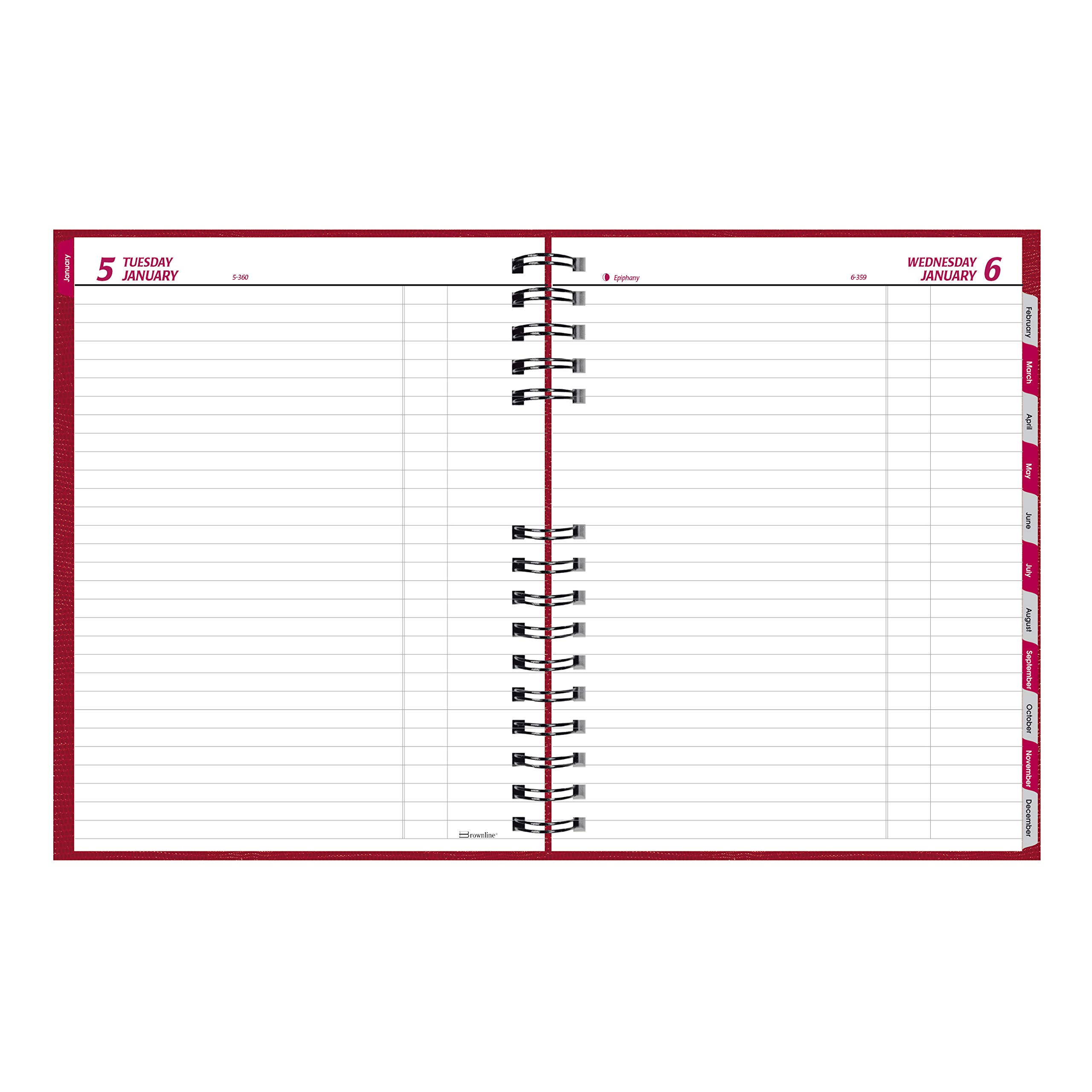 Brownline 2021 CoilPro Daily Planner, Hard Cover, Bright Red, 10.125 x 7.875 inches (C550C.Red-21)