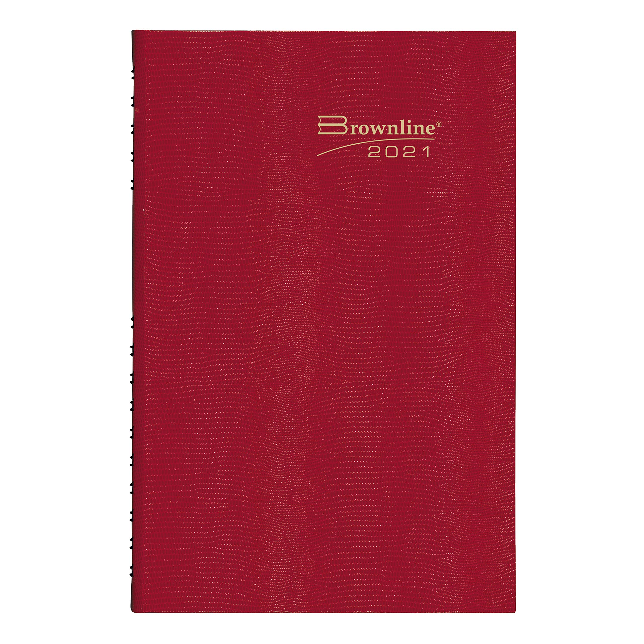 Brownline 2021 CoilPro Daily Planner, Hard Cover, Bright Red, 10.125 x 7.875 inches (C550C.Red-21)