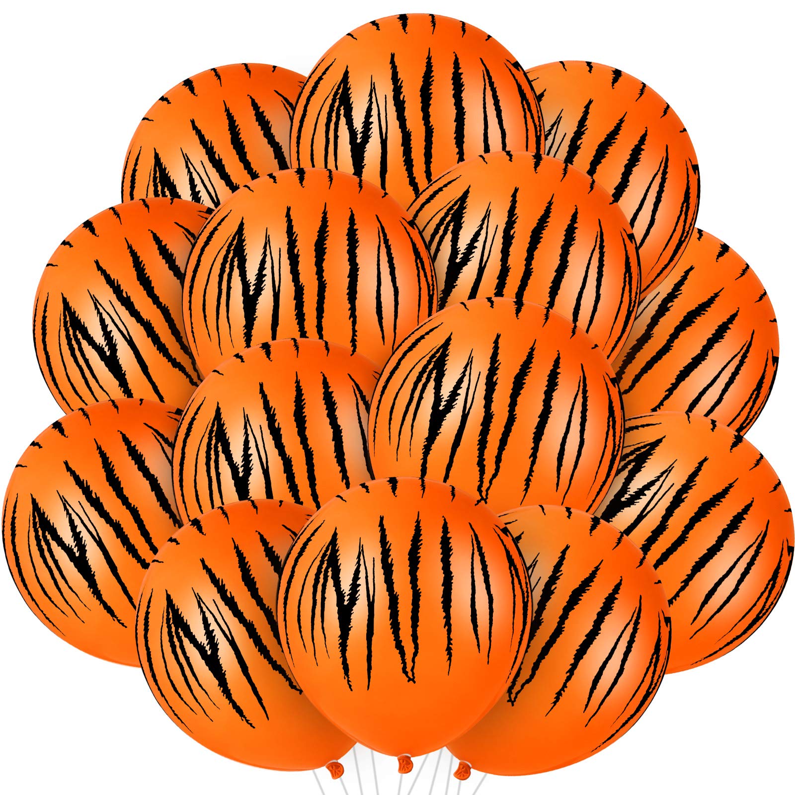 40 Pieces Tiger Balloons Tiger Print Stripes Balloons Jungle Animal Balloons Animal Theme Party Safari Balloons for Zoo Party Supplies Jungle Birthday Party Decoration