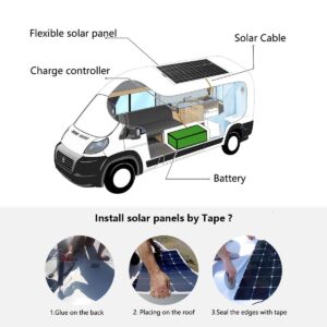 ECO-WORTHY 8pcs 130Watt (1040W) Flexible Solar Panels 12 Volt Waterproof Monocrystalline Lightweight Solar Panel for RV, Boats, Cabin, Roofs, Curved Surfaces