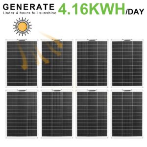 ECO-WORTHY 8pcs 130Watt (1040W) Flexible Solar Panels 12 Volt Waterproof Monocrystalline Lightweight Solar Panel for RV, Boats, Cabin, Roofs, Curved Surfaces