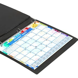 2023-2024 Academic Year 12 Months Student Calendar/Planner in Protective Sleeve for 3-Ring Binder, Desk or Wall -v008