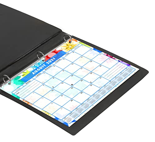 2023-2024 Academic Year 12 Months Student Calendar/Planner in Protective Sleeve for 3-Ring Binder, Desk or Wall -v008